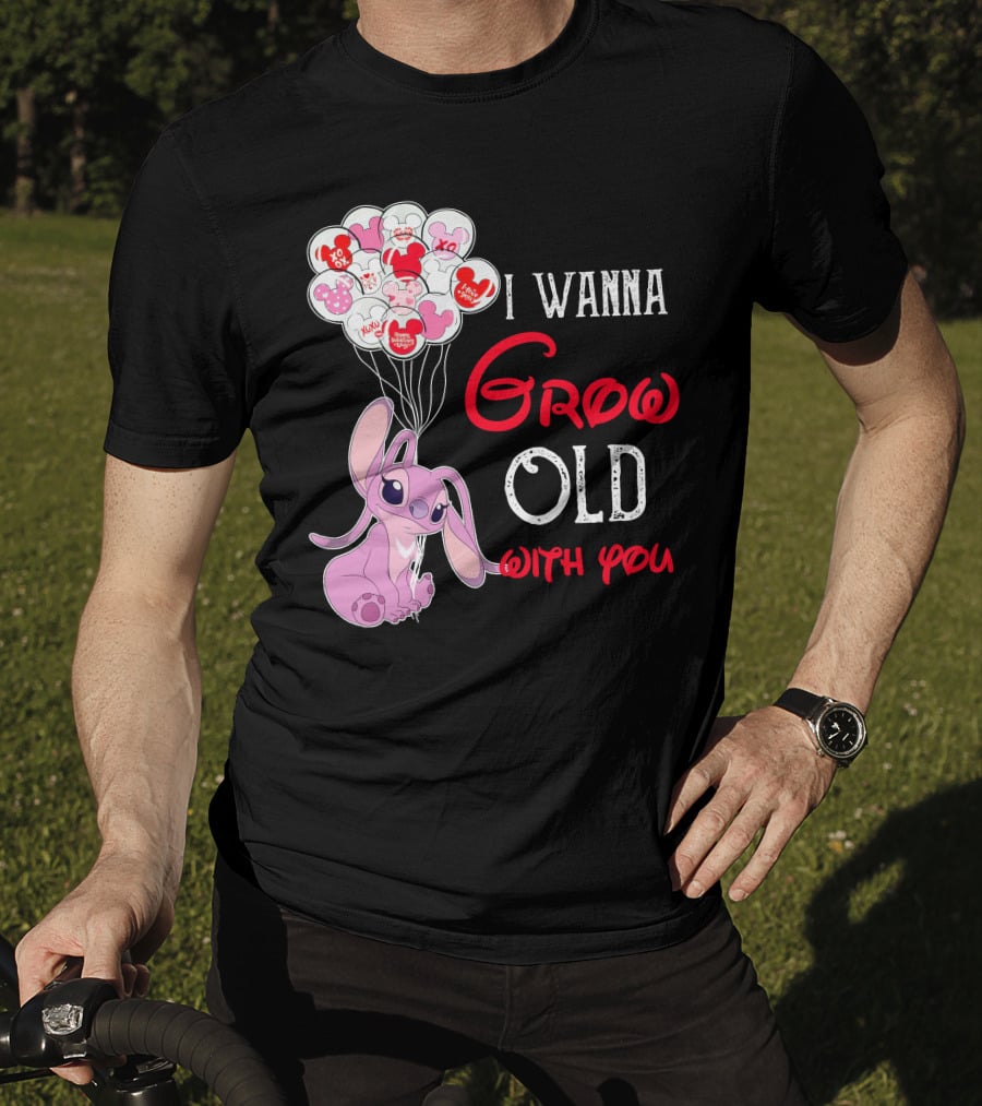 I Wanna Grow Old With You Angel Heart Balloons T-Shirt