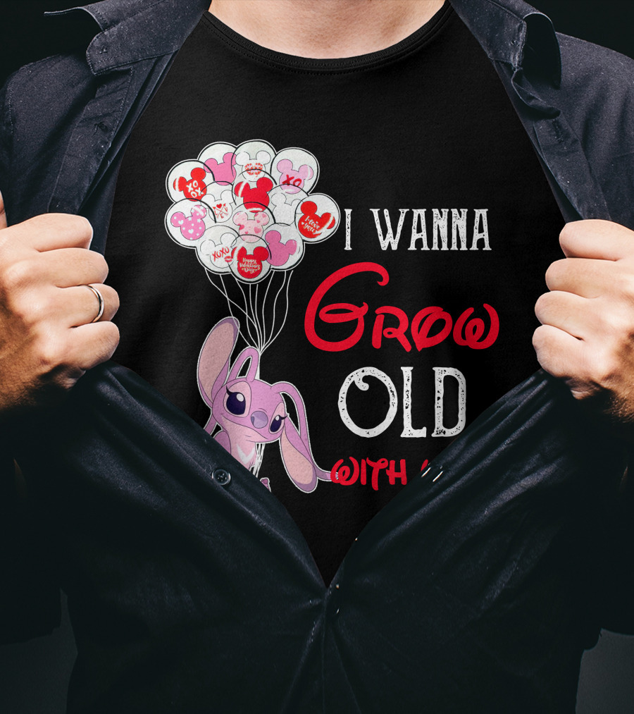 I Wanna Grow Old With You Angel Heart Balloons T-Shirt