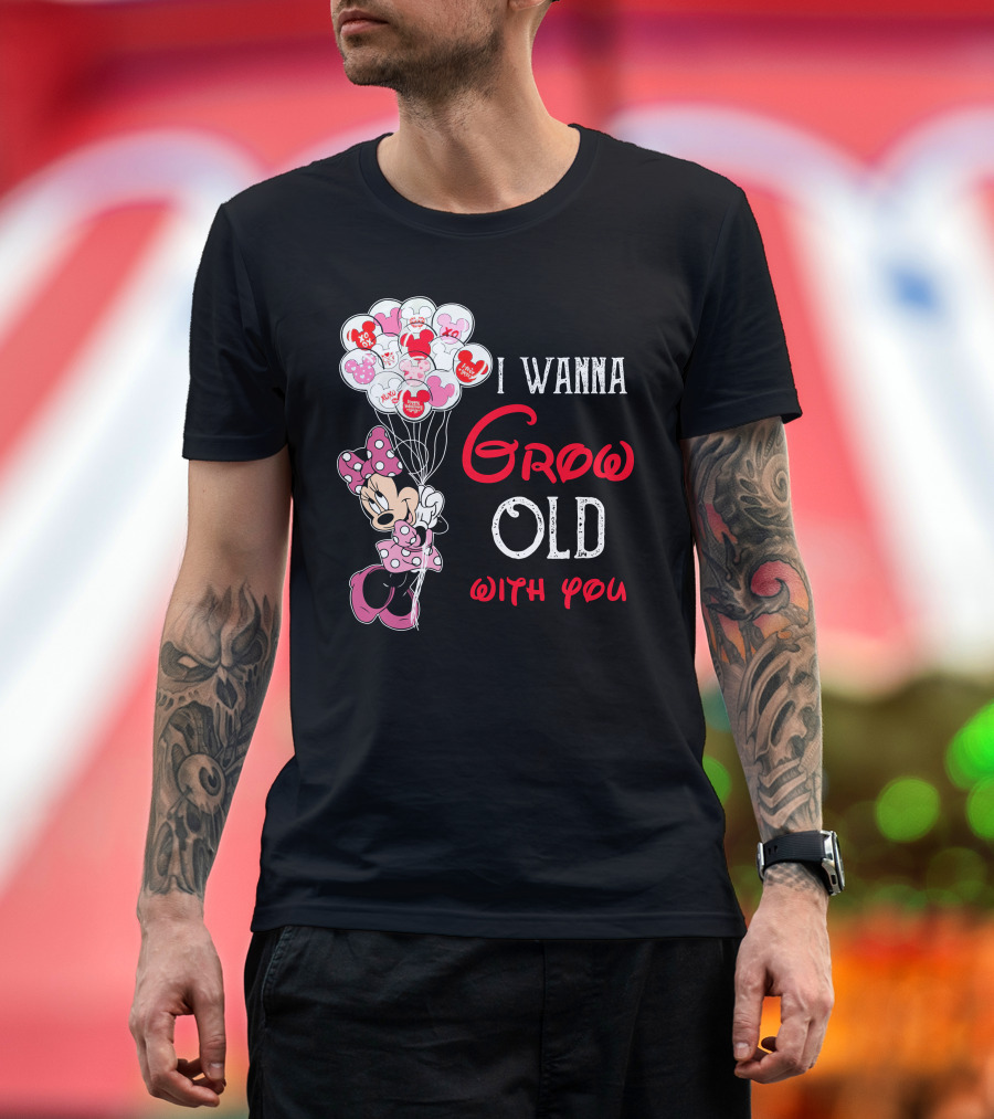 Minnie I Wanna Grow Old With You Balloons T-Shirt