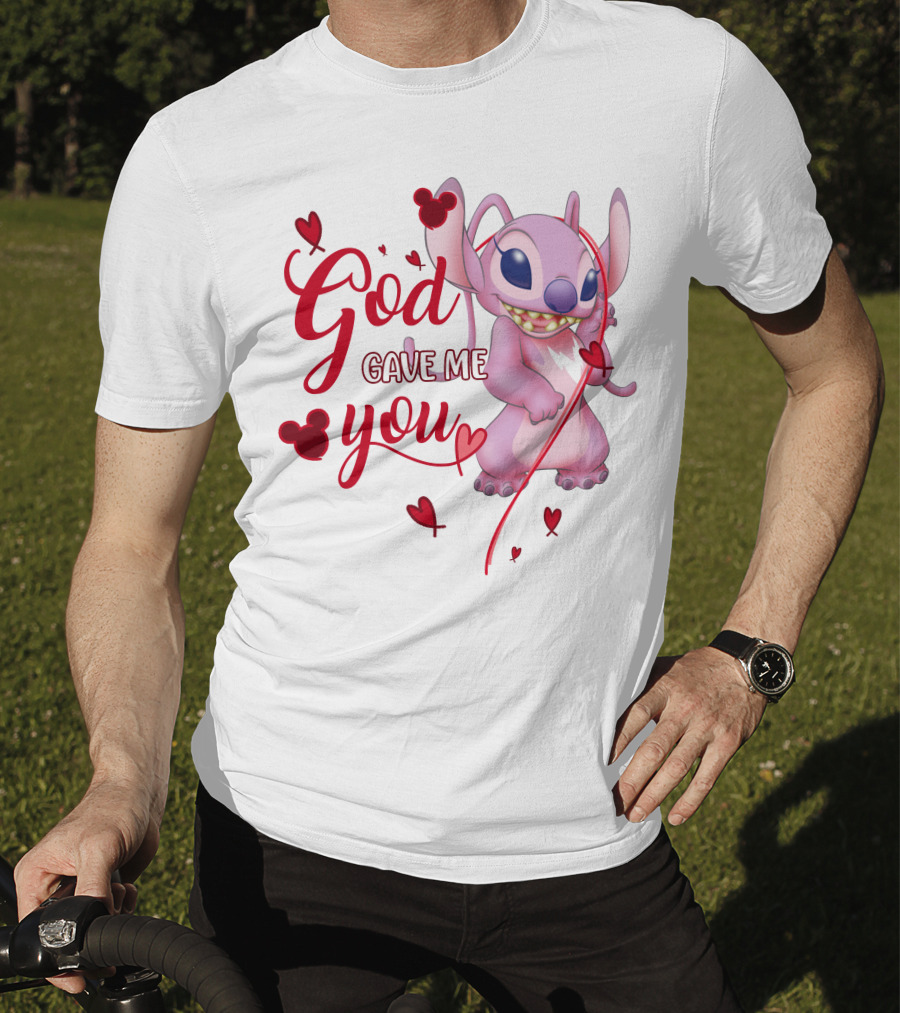 God Gave Me You Stitch And Hearts T-Shirt