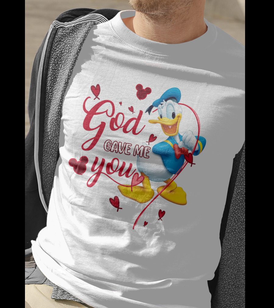 God Gave Me You Donald Duck Hearts Mickey Icons T-Shirt