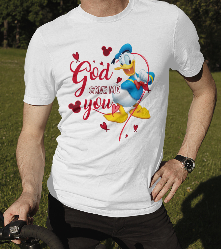 God Gave Me You Donald Duck Hearts Mickey Icons T-Shirt