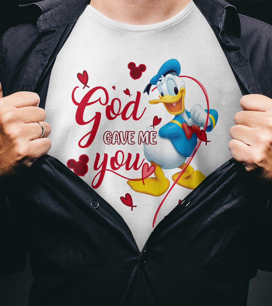 God Gave Me You Donald Duck Hearts Mickey Icons T-Shirt