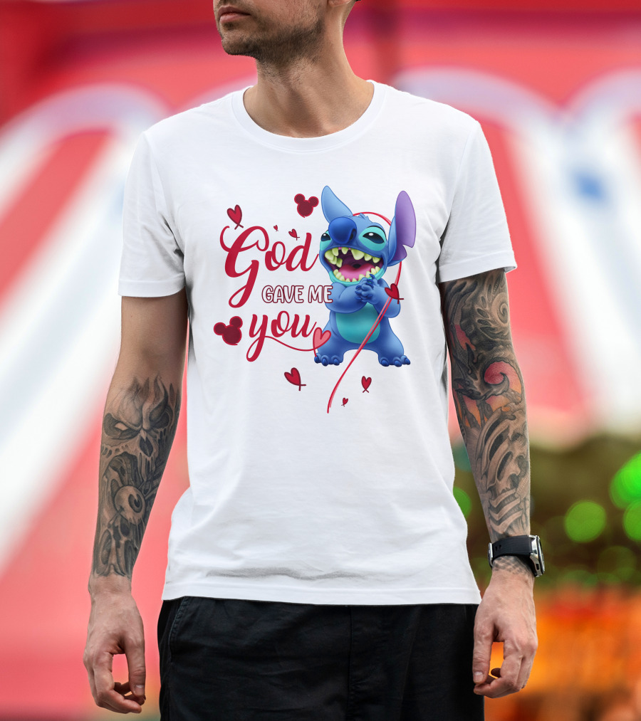 God Gave Me You Stitch Disney Hearts T-Shirt