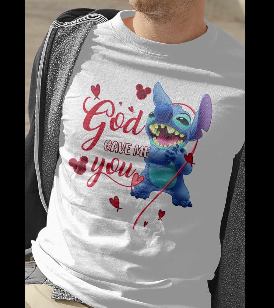 God Gave Me You Stitch Disney Hearts T-Shirt