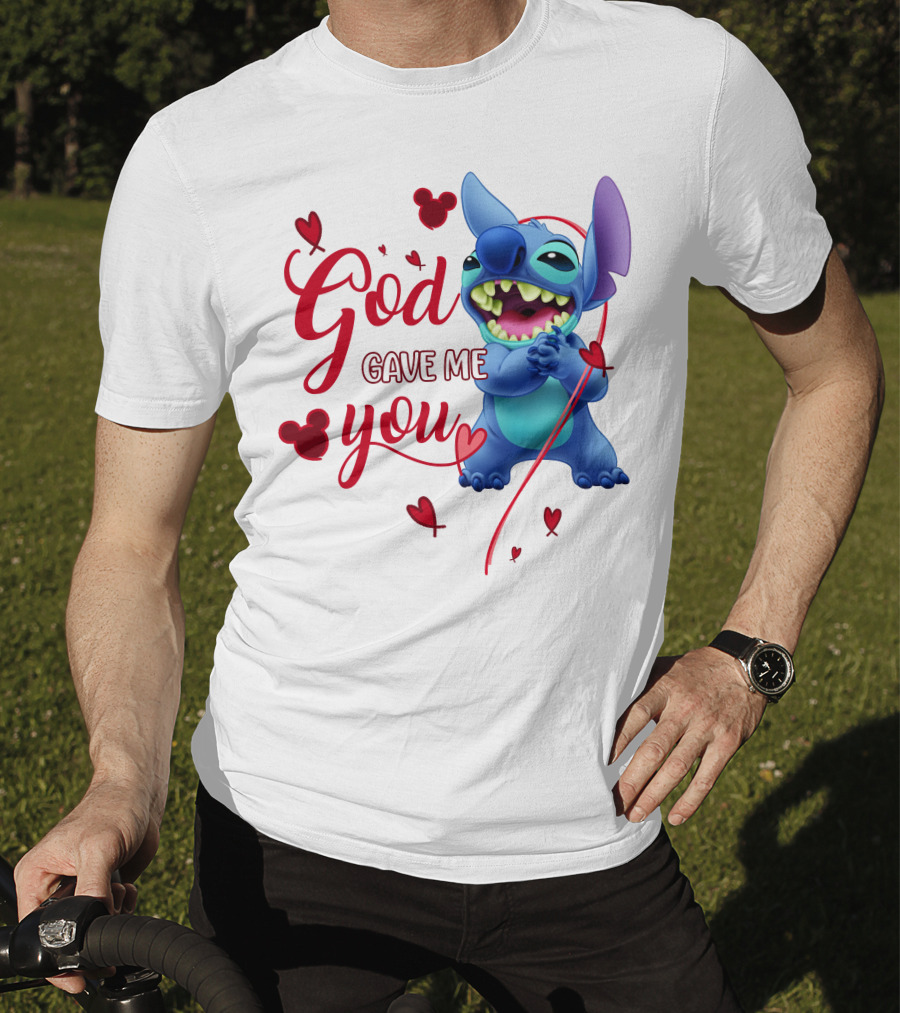 God Gave Me You Stitch Disney Hearts T-Shirt