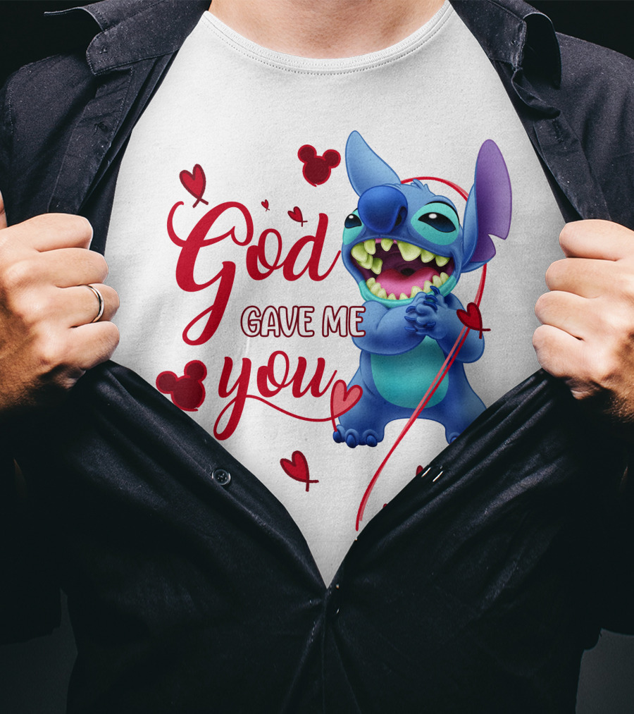 God Gave Me You Stitch Disney Hearts T-Shirt