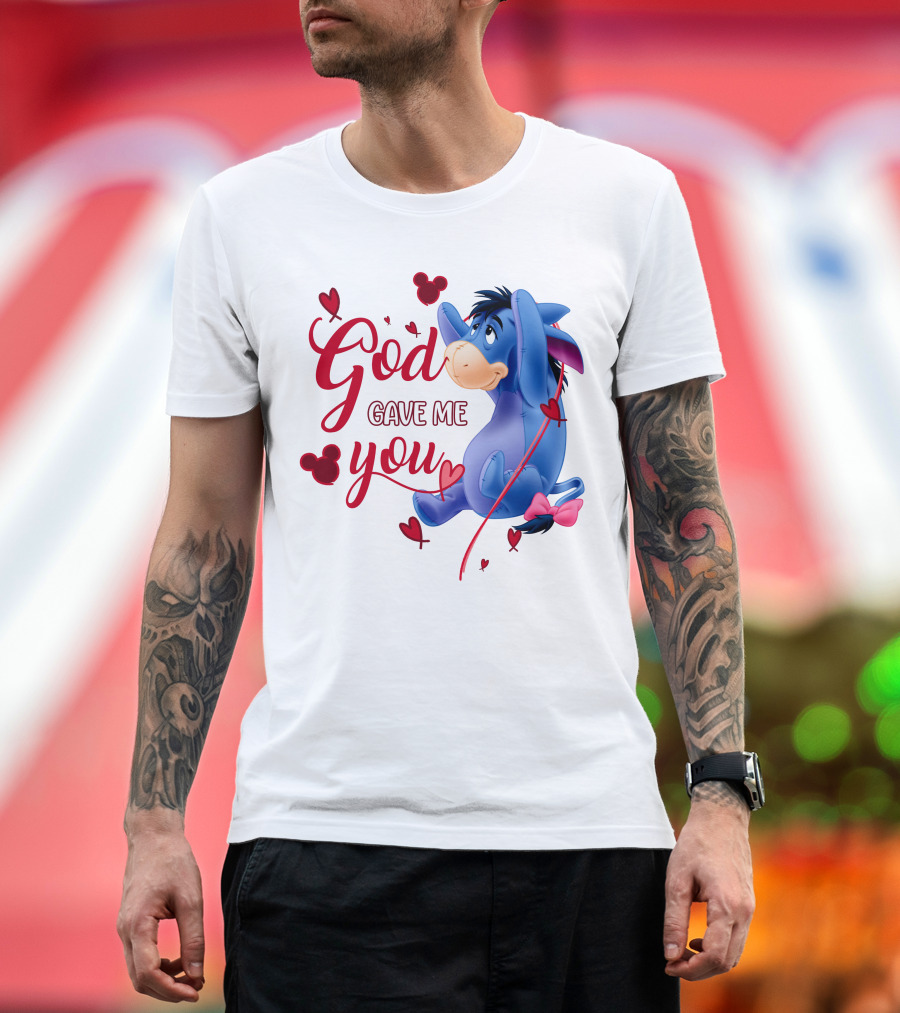 God Gave Me You Eeyore Mickey Hearts T-Shirt