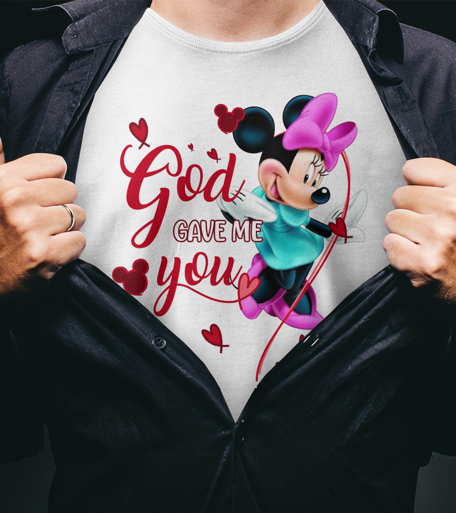 Minnie God Gave Me You Hearts And Bows T-Shirt