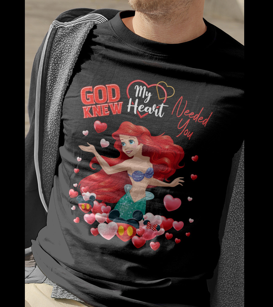 God Knew My Heart Needed You Ariel Minnie Mickey Hearts T-Shirt