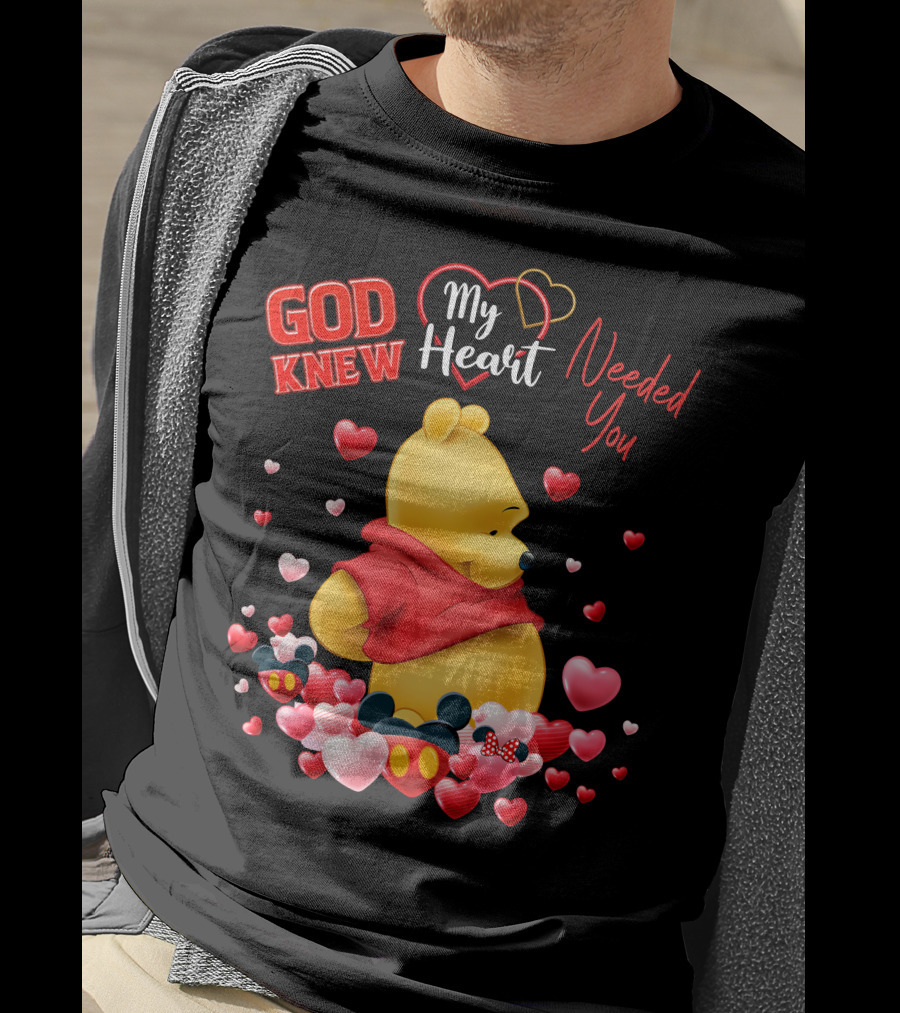 God Knew My Heart Needed You Pooh Mickey Minnie Hearts T-Shirt