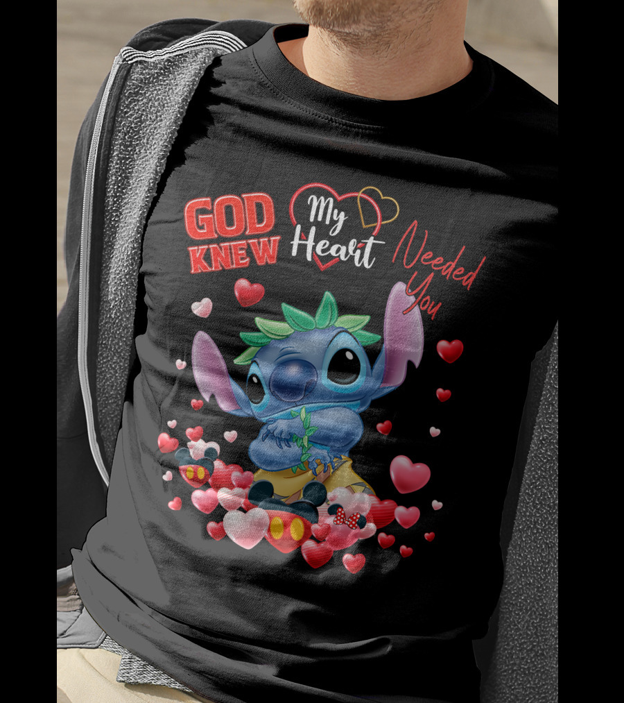 God Knew My Heart Needed You Stitch Hearts T-Shirt