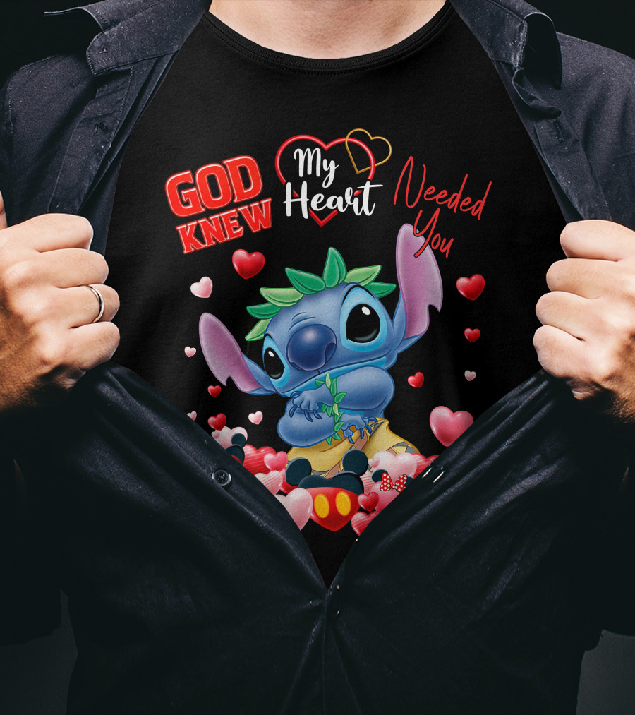 God Knew My Heart Needed You Stitch Hearts T-Shirt