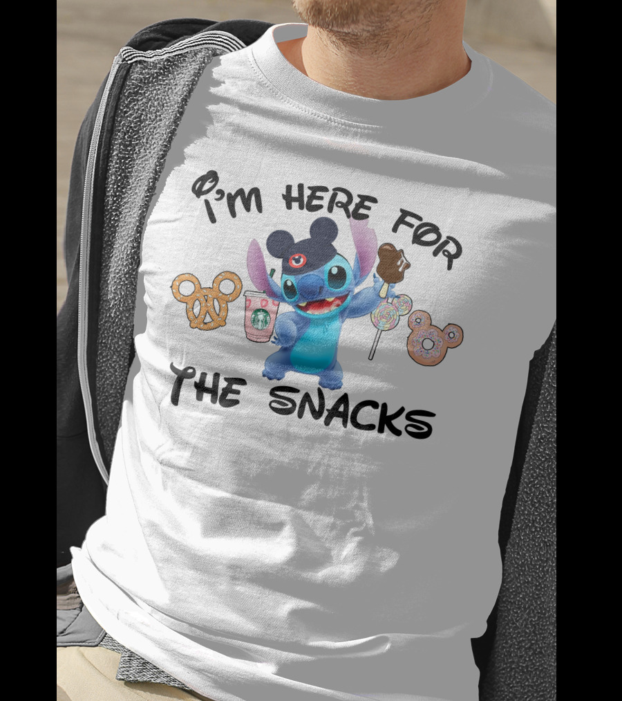 I'm Here For The Snacks Stitch Disney Treats T-Shirt