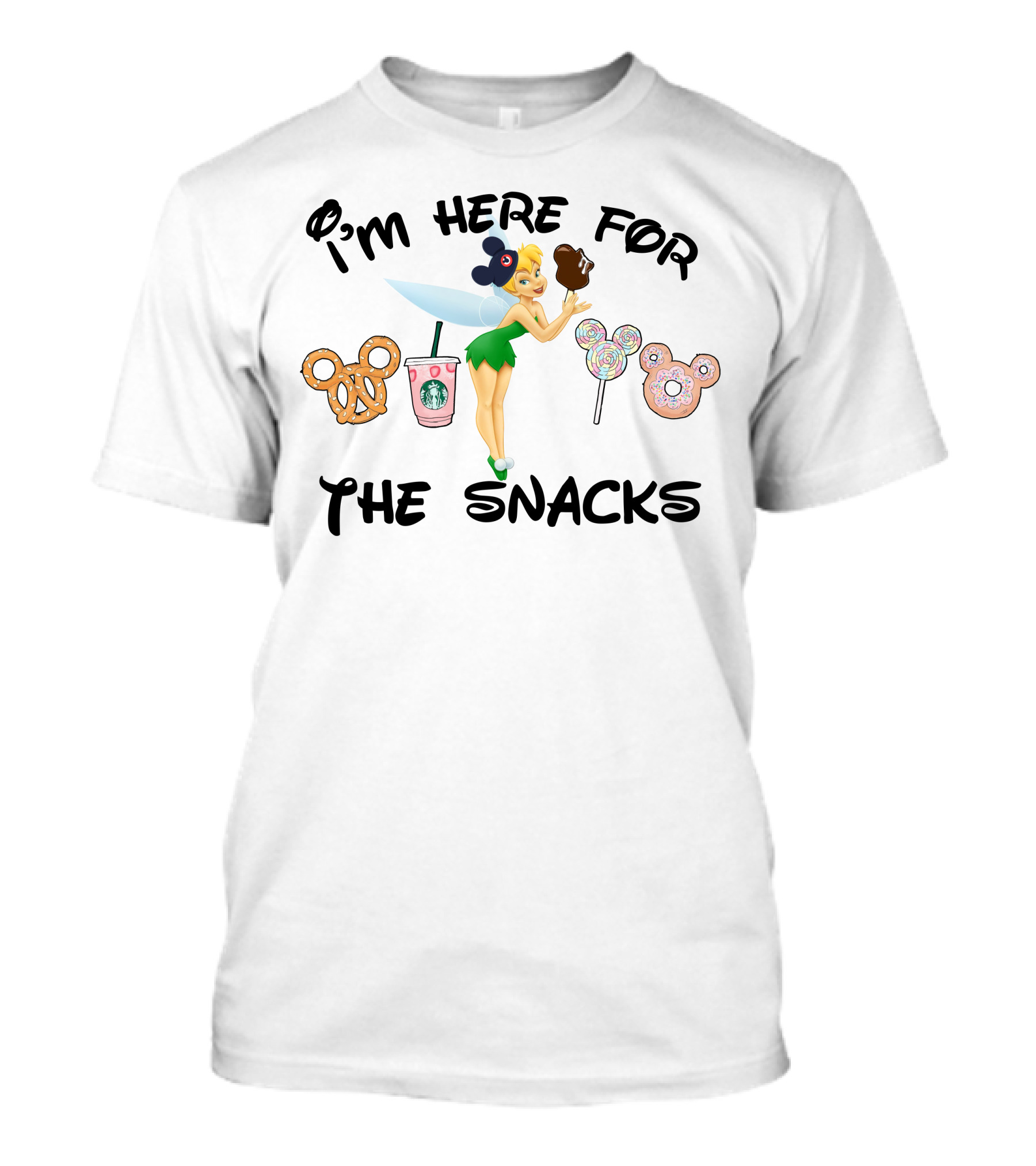 I'm Here For The Snacks Pretzel Starbucks Lollipop Donut T-Shirt