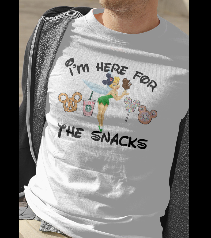 I'm Here For The Snacks Pretzel Starbucks Lollipop Donut T-Shirt