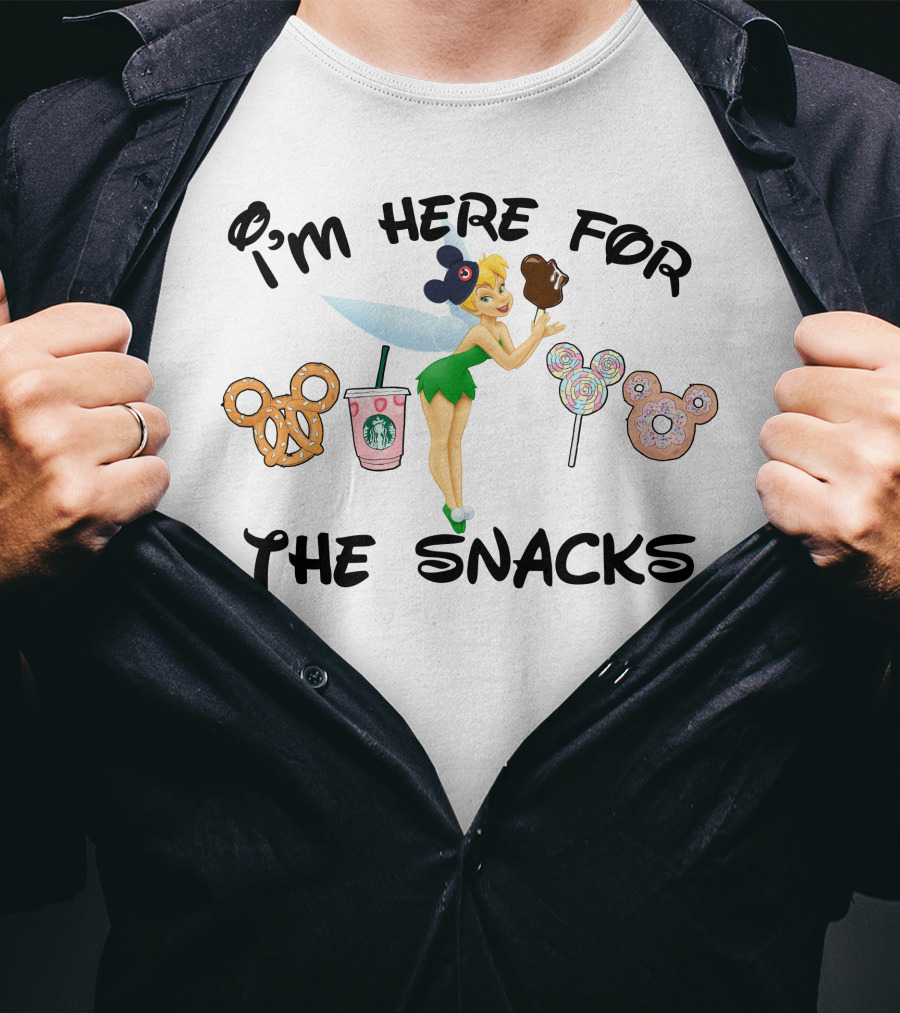 I'm Here For The Snacks Pretzel Starbucks Lollipop Donut T-Shirt