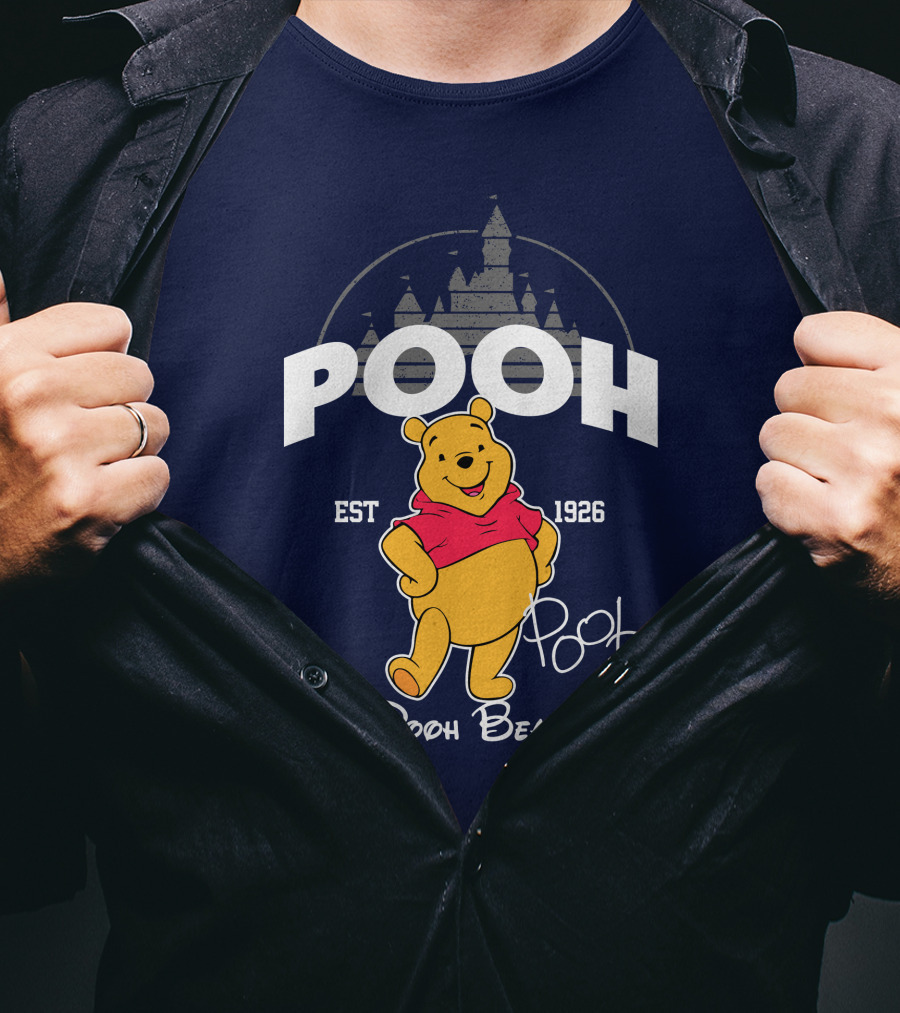 Pooh Bear Est 1926 Castle Backdrop T-Shirt
