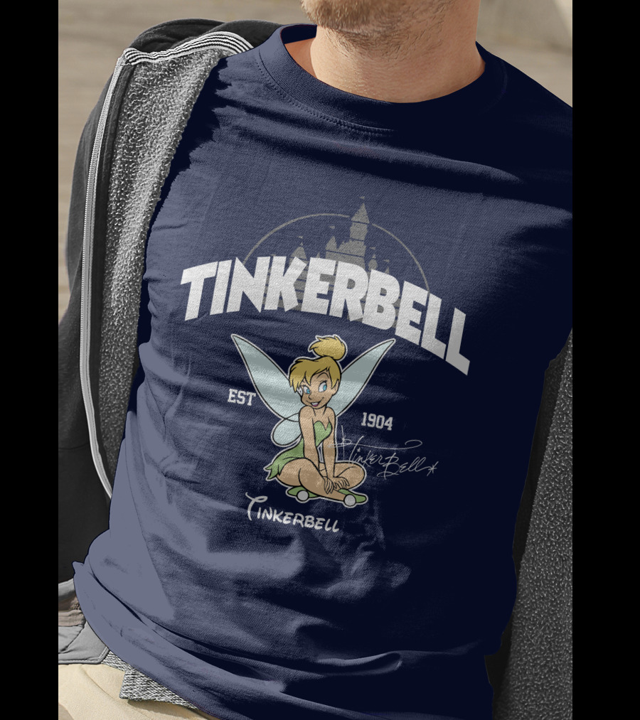 Tinkerbell Est 1904 Castle Background Disney Classic T-Shirt