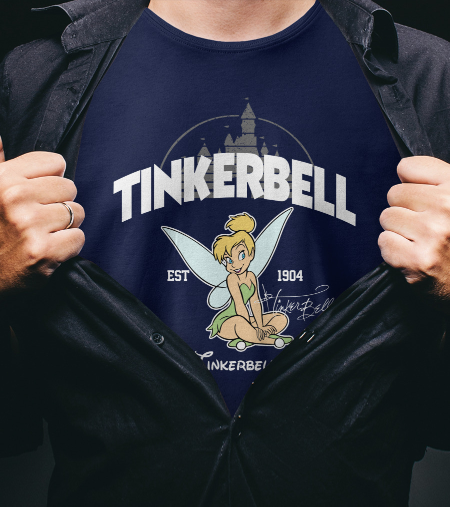 Tinkerbell Est 1904 Castle Background Disney Classic T-Shirt