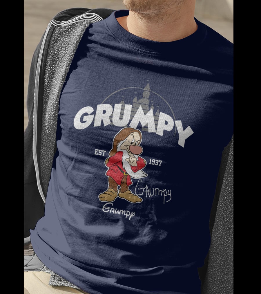 Grumpy Est 1937 Disney Castle Dwarf Snow White T-Shirt