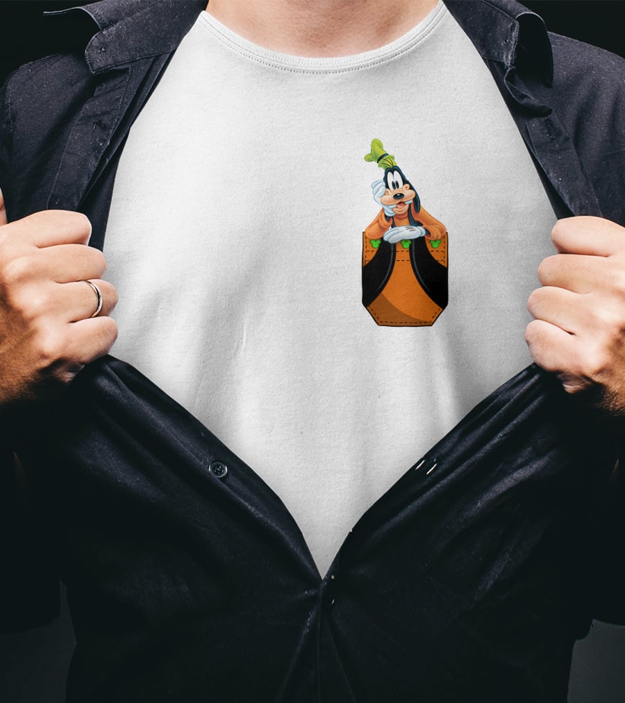 Goofy Disney Character In Pocket Style T-Shirt