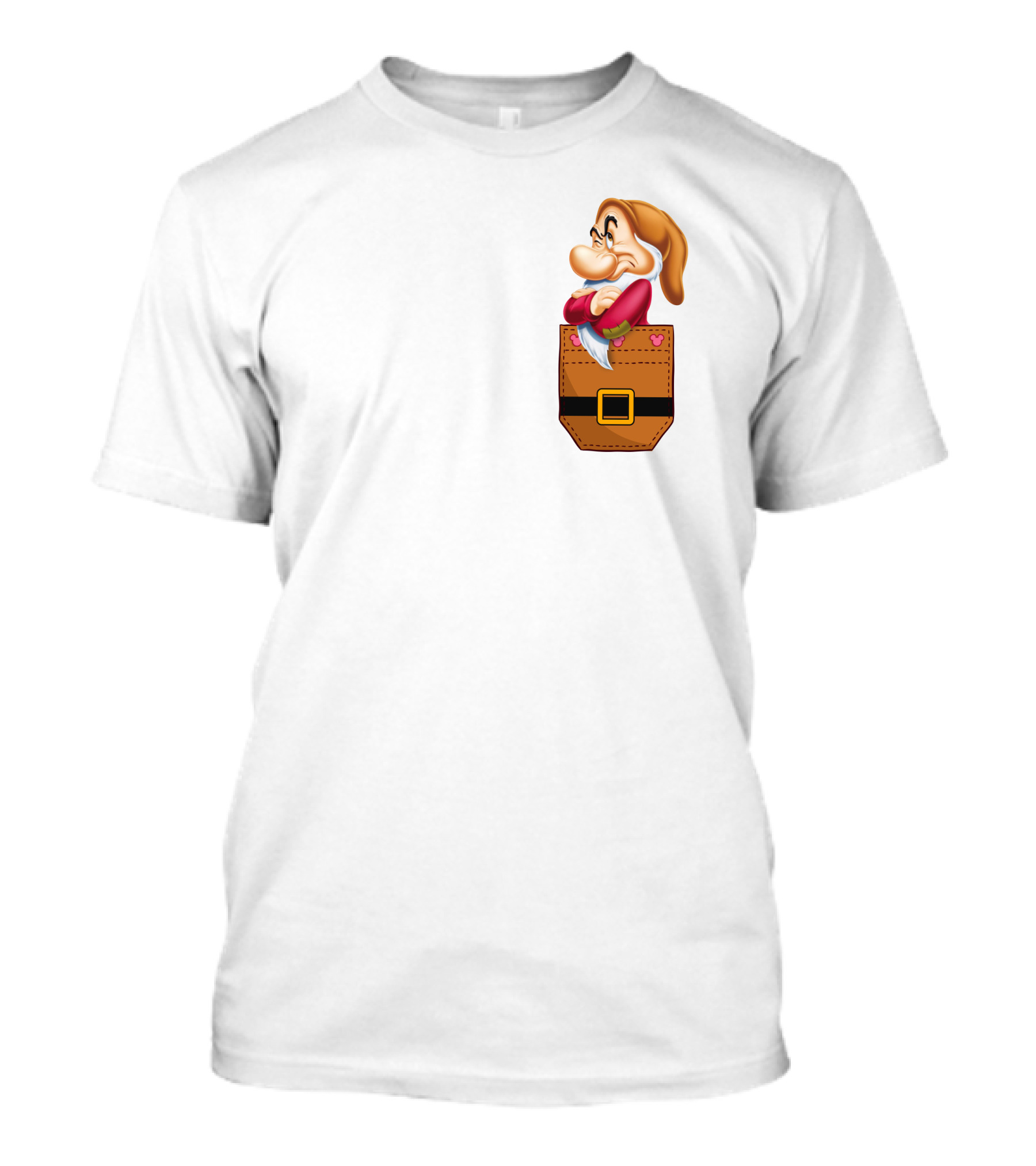 Grumpy Dwarf In Pocket Disney Character T-Shirt