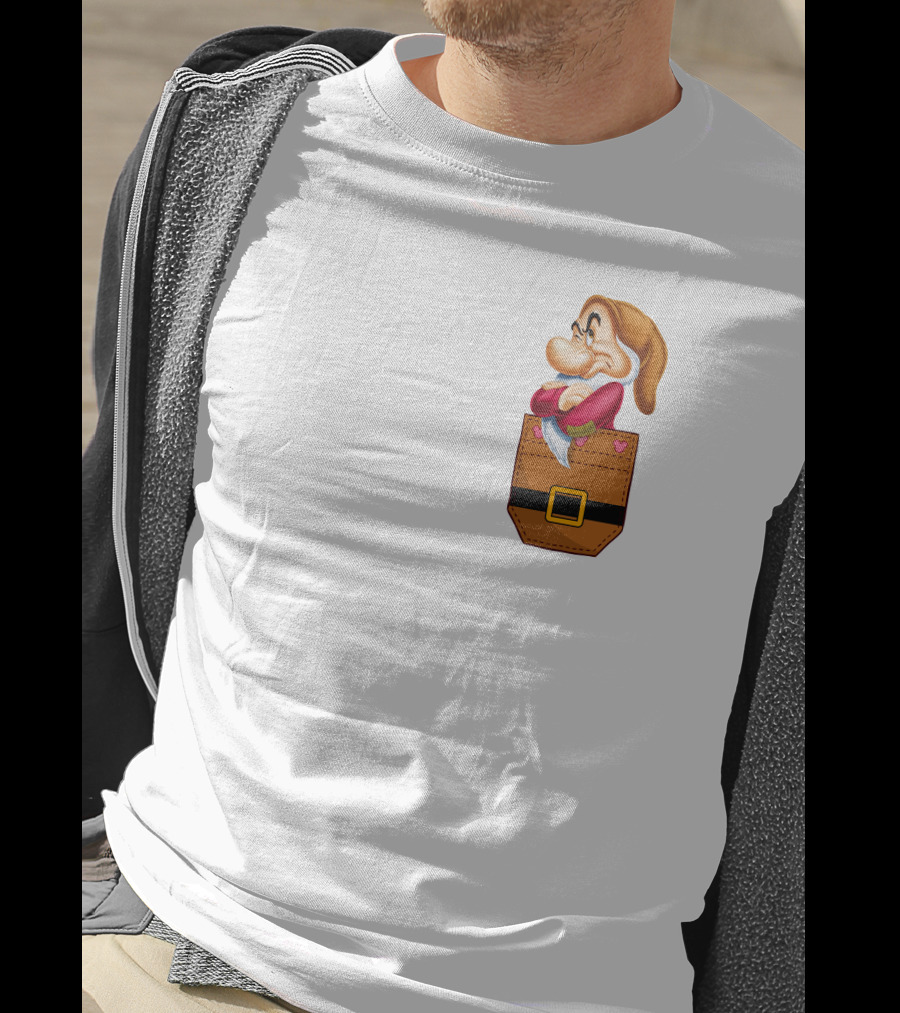 Grumpy Dwarf In Pocket Disney Character T-Shirt