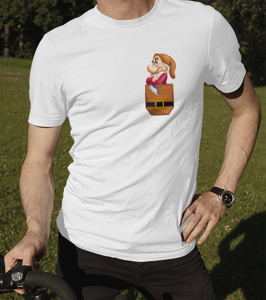 Grumpy Dwarf In Pocket Disney Character T-Shirt