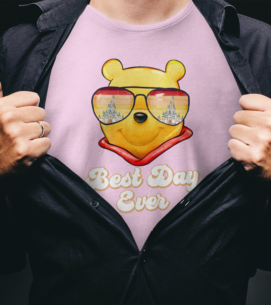 Best Day Ever Pooh Sunglasses Castle T-Shirt