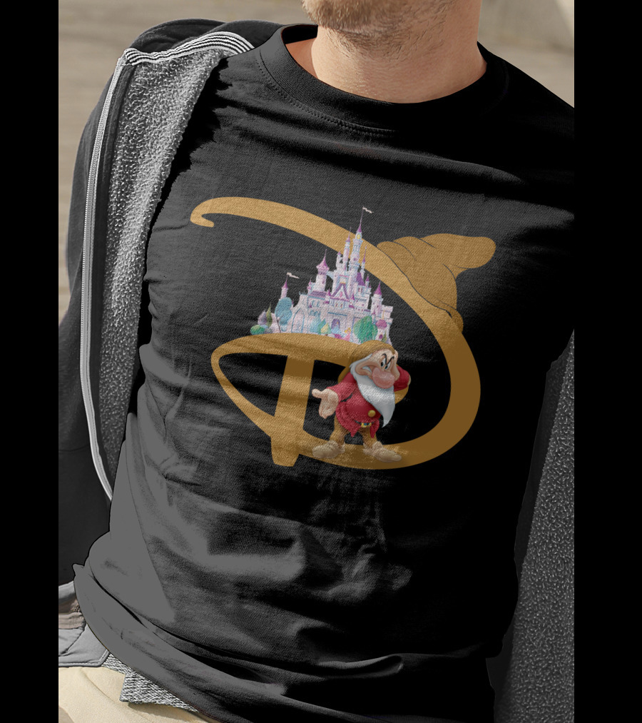 Grumpy With Castle And Character In Fantasy Setting T-Shirt