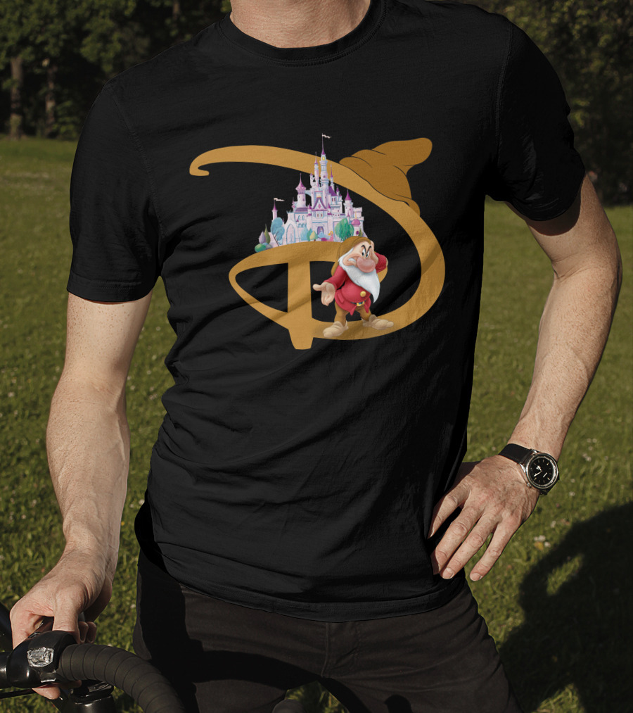 Grumpy With Castle And Character In Fantasy Setting T-Shirt