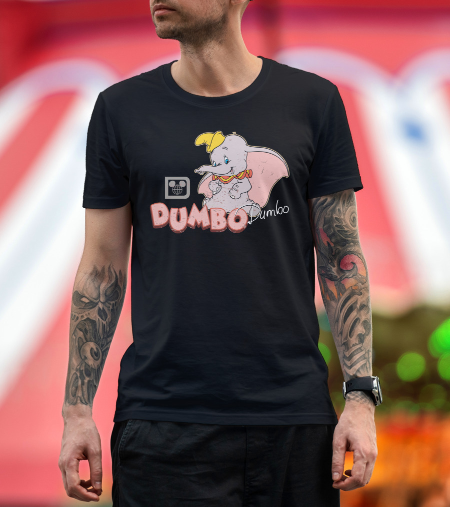 Dumbo Disney Classic Character Vintage Style With Mickey Mouse T-Shirt