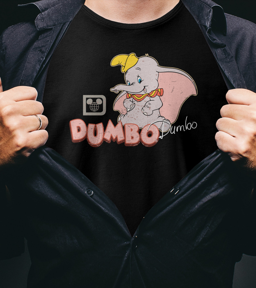 Dumbo Disney Classic Character Vintage Style With Mickey Mouse T-Shirt
