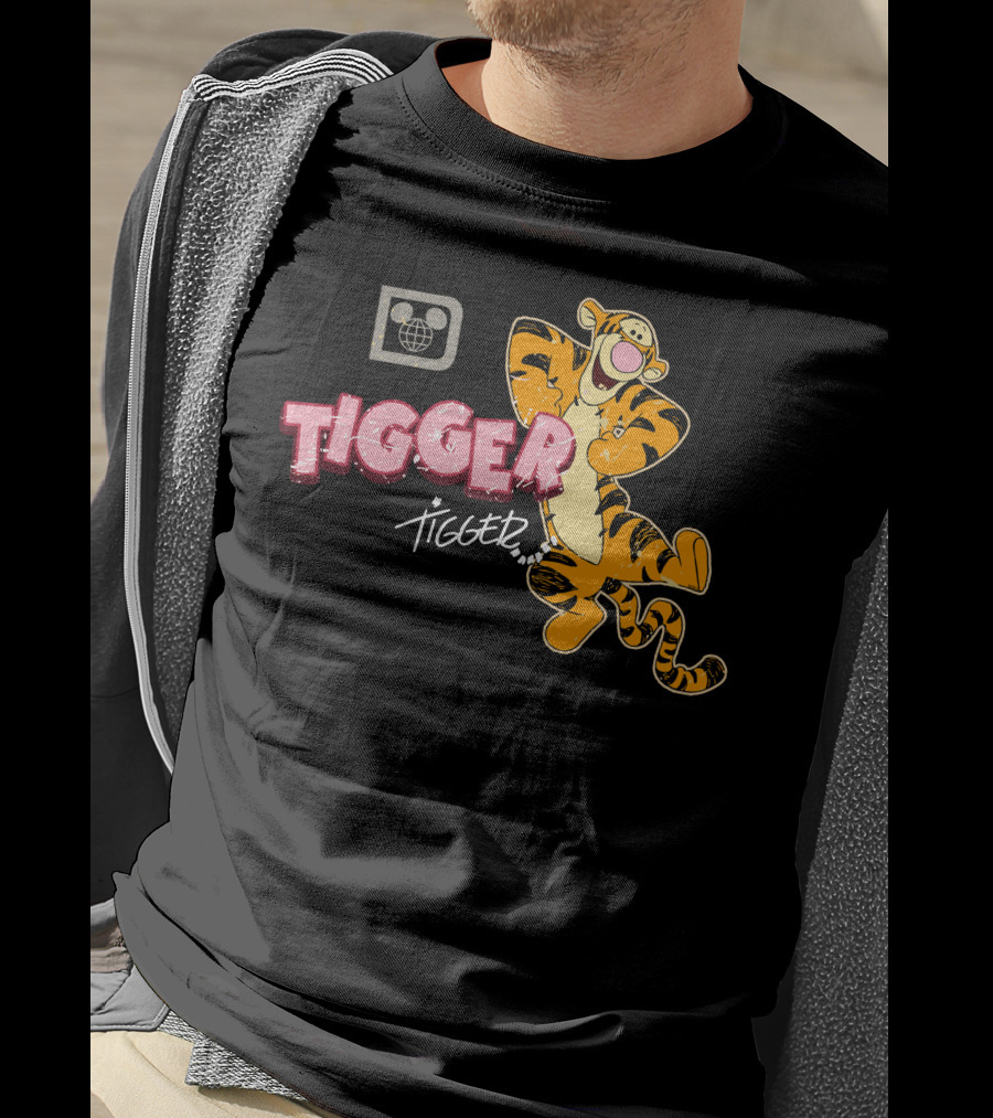 Tigger Disney Character Logo With Illustration And T-Shirt