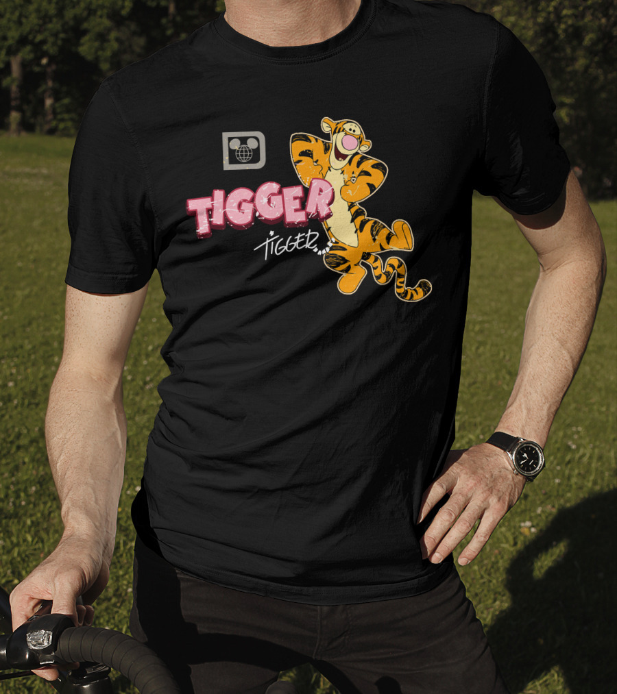 Tigger Disney Character Logo With Illustration And T-Shirt