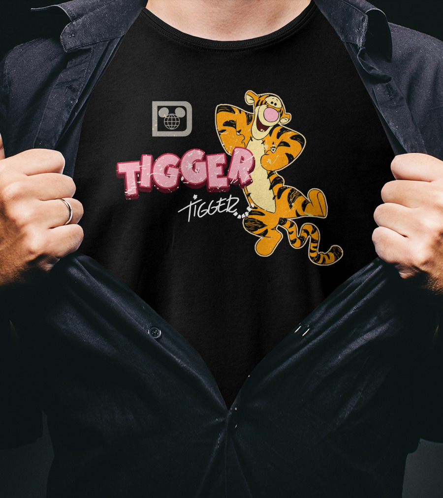 Tigger Disney Character Logo With Illustration And T-Shirt