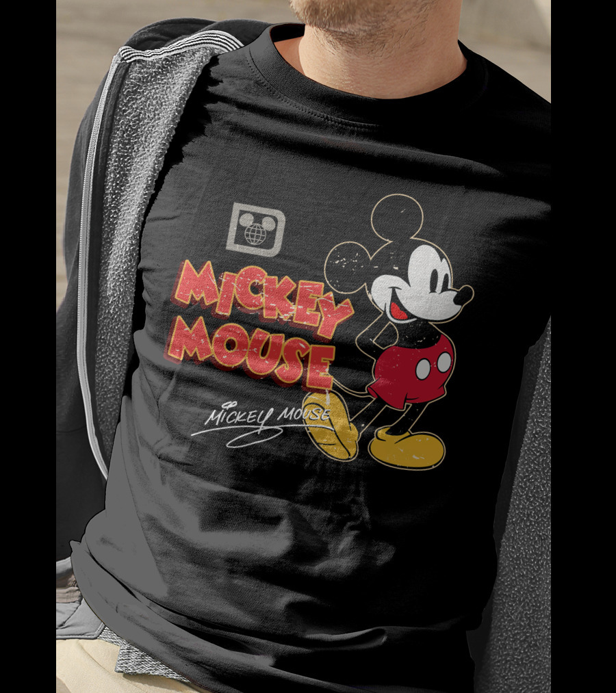 Mickey Mouse Iconic Character Vintage Style Retro Red Shorts T-Shirt