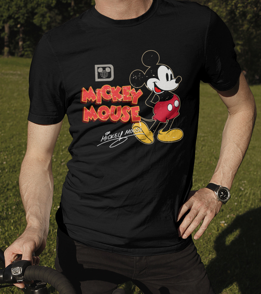 Mickey Mouse Iconic Character Vintage Style Retro Red Shorts T-Shirt