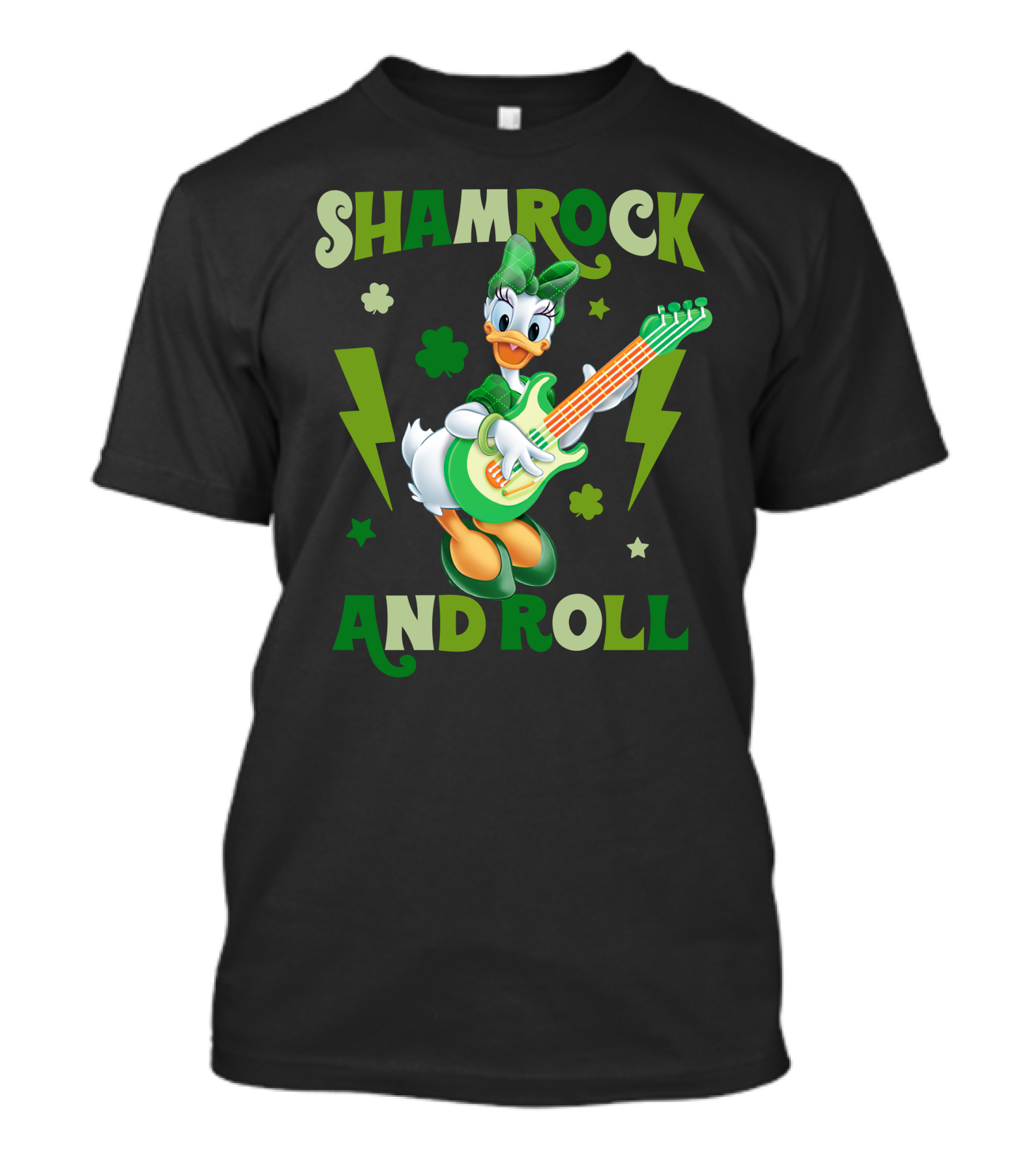 Shamrock And Roll Daisy Duck Rocks Out With Green Guitar T-Shirt
