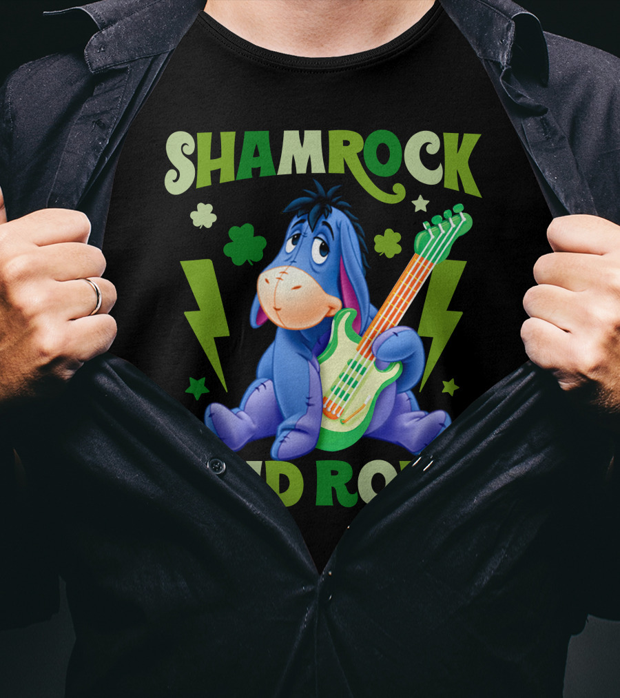 Eeyore Shamrock And Roll T-Shirt