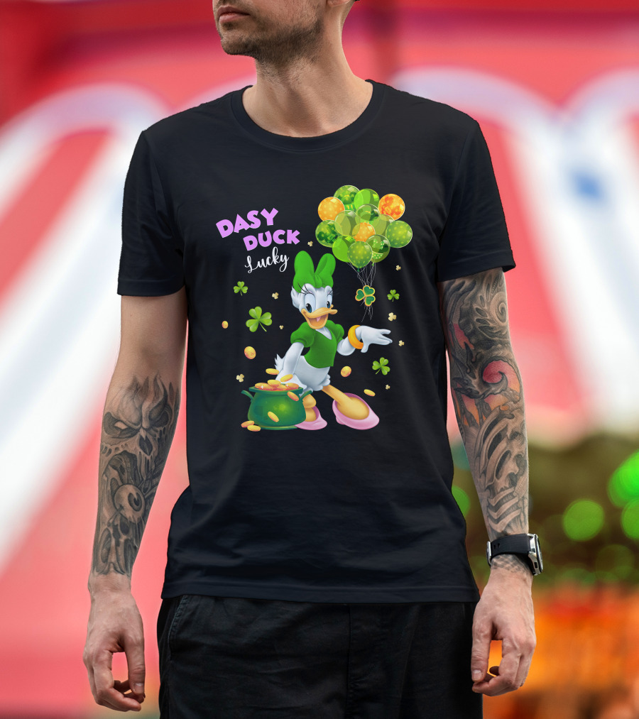 Daisy Duck Lucky St. Patrick's Day Balloons And Shamrocks T-Shirt