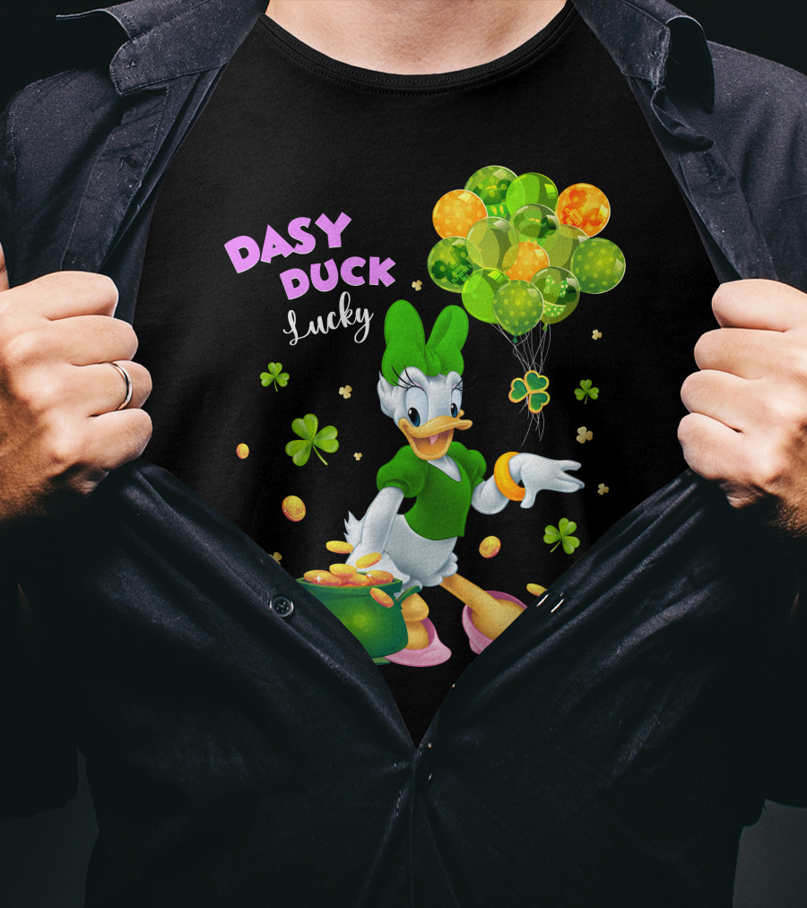 Daisy Duck Lucky St. Patrick's Day Balloons And Shamrocks T-Shirt