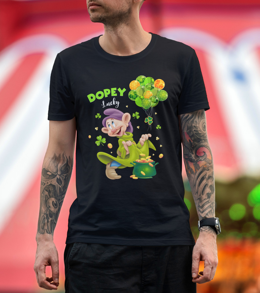 Dopey Lucky Balloons And Coins With Shamrock T-Shirt