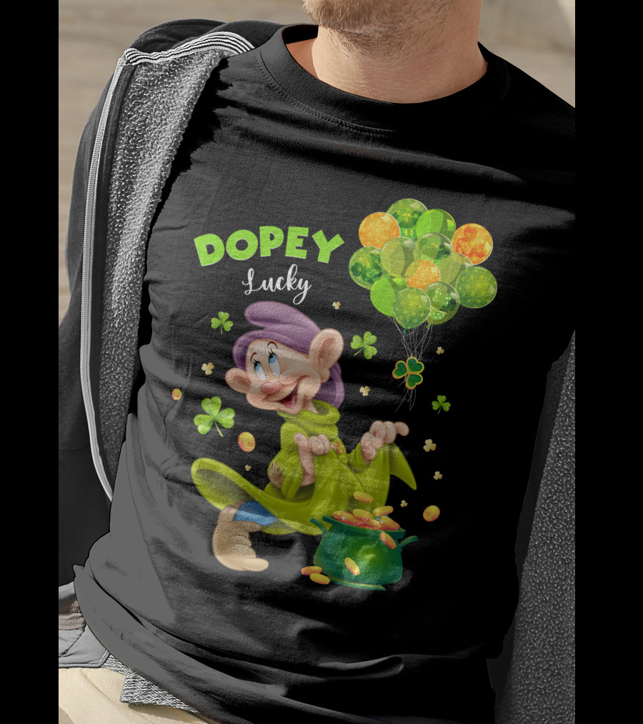 Dopey Lucky Balloons And Coins With Shamrock T-Shirt
