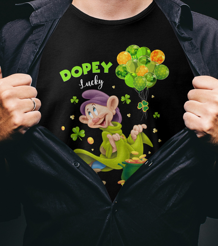 Dopey Lucky Balloons And Coins With Shamrock T-Shirt