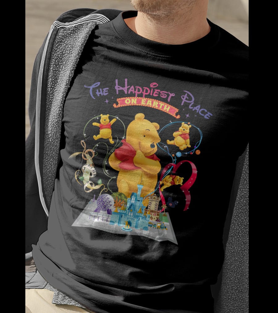 The Happiest Place On Earth Winnie The Pooh Disney Theme Park Adventure T-Shirt