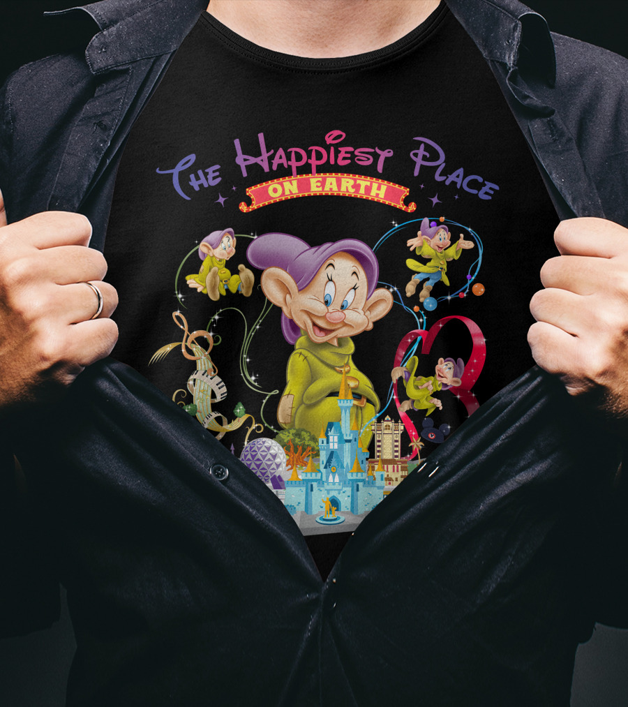 The Happiest Place On Earth Dopey Disney World Magic Kingdom Adventure T-Shirt