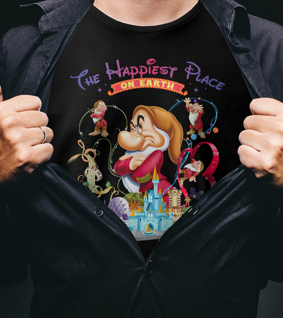 The Happiest Place On Earth Grumpy Dwarf Magic Kingdom Adventure T-Shirt