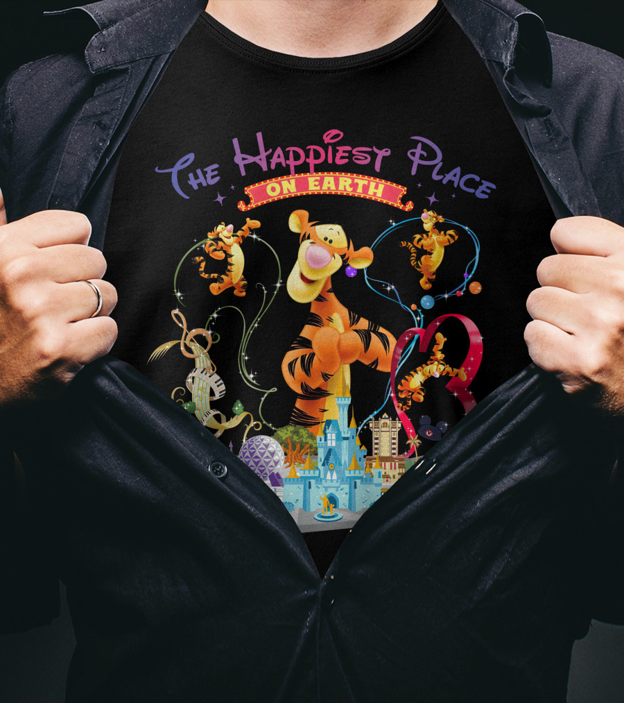 The Happiest Place On Earth Tigger Disney Theme Park Magic T-Shirt